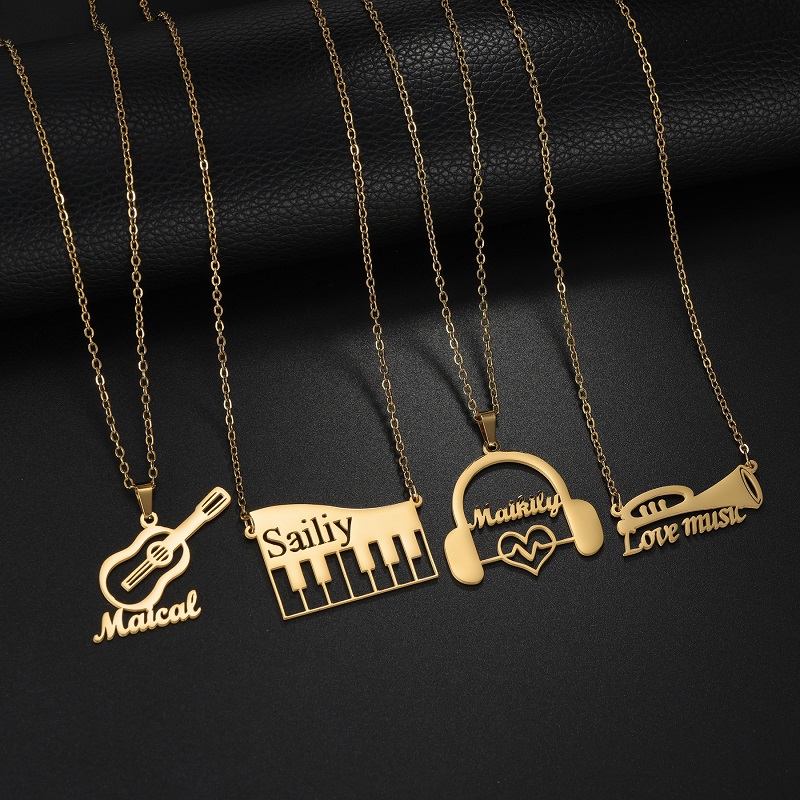 قلادة جديدة مخصصة على شكل آلة  - مراجعة Musical Instrument With Name وسعره